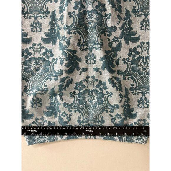 Merona Women Sz 4 Light Blue Damask Print Pencil Skirt Back Zip Cotton Polyester - Picture 4 of 5